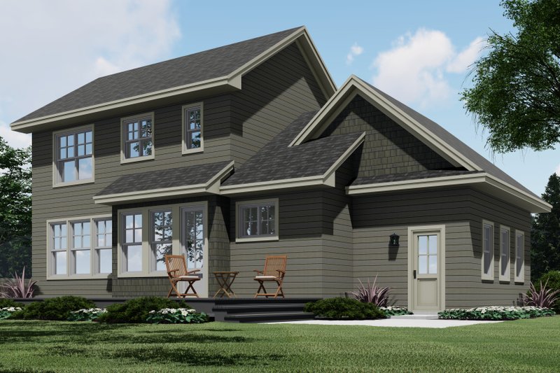 Architectural House Design - Exterior - Rear Elevation for Traditional House Plan #51-1195 - 3 bed, 2.5 bath