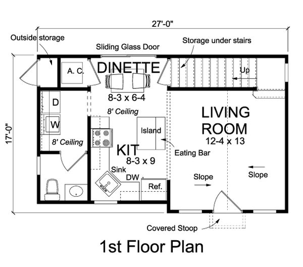Cottage Floor Plan - Main Floor Plan #513-2180