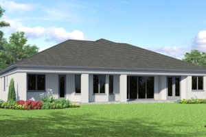 Exterior - Rear Elevation for Ranch House Plan #930-487 - 3 bed, 3.5 bath