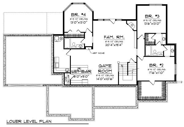 Home Plan - European Floor Plan - Lower Floor Plan #70-885