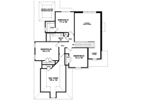 Floor Plan - Upper Floor for European House Plan #81-748 - 4 bed, 2.5 bath