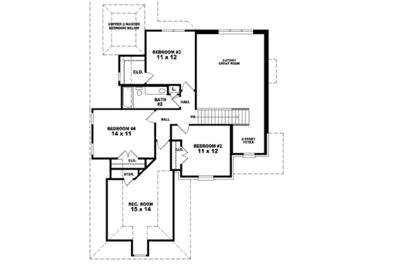 Floor Plan - Upper Floor for European House Plan #81-748 - 4 bed, 2.5 bath