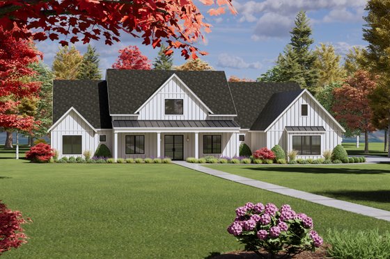 Exterior - Front Elevation 3 for Farmhouse House Plan #1096-12 - 4 bed, 4.5 bath