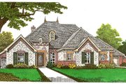 European Style House Plan - 4 Beds 3 Baths 2573 Sq/Ft Plan #310-667 