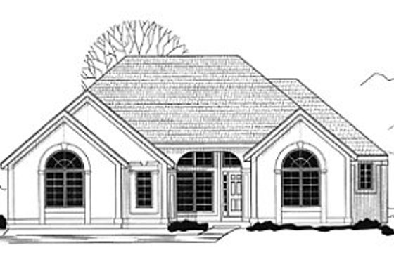 Exterior - Front Elevation for European House Plan #67-161 - 4 bed, 3 bath