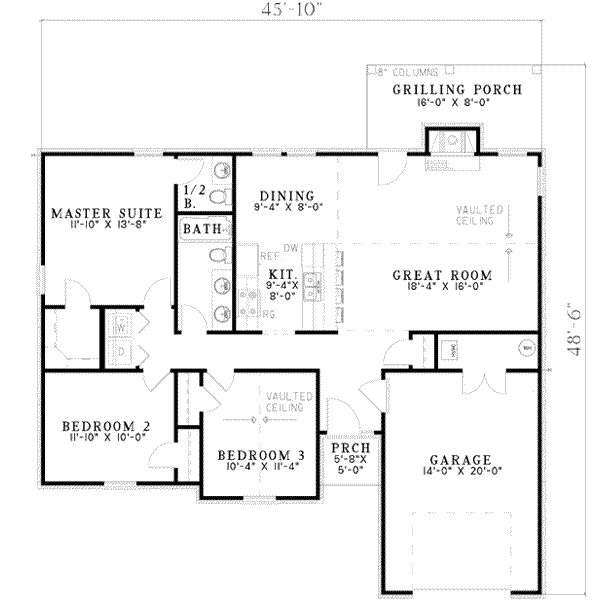 Architectural House Design - Traditional Floor Plan - Main Floor Plan #17-2086