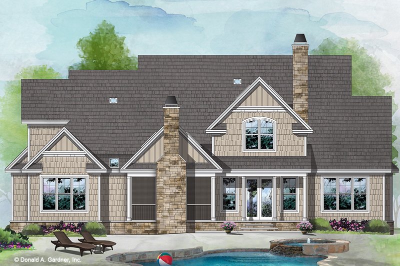 Home Plan - Exterior - Rear Elevation for Traditional House Plan #929-1101 - 5 bed, 4.5 bath