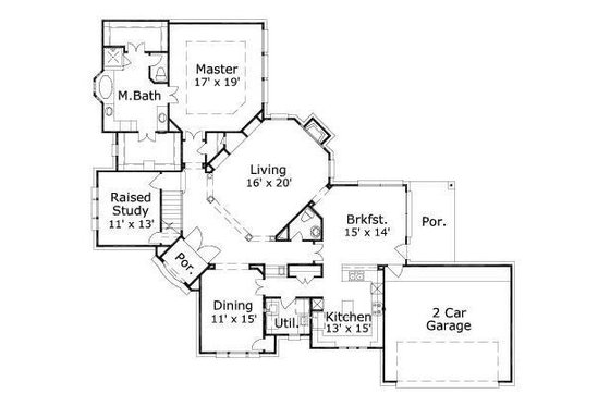 Floor Plan - Main Floor for European House Plan #411-756 - 4 bed, 3.5 bath