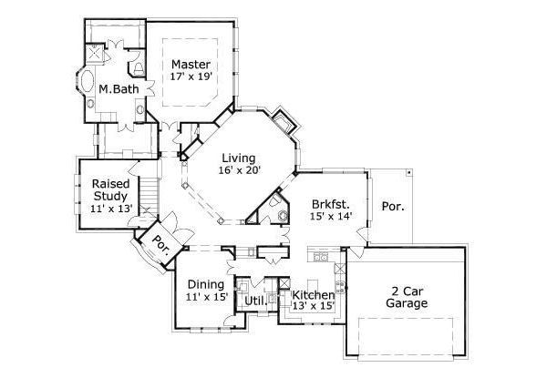 European Floor Plan - Main Floor Plan #411-756