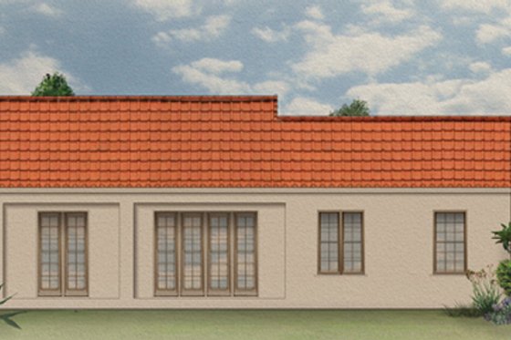 Exterior - Rear Elevation for Mediterranean House Plan #1058-5 - 3 bed, 2 bath