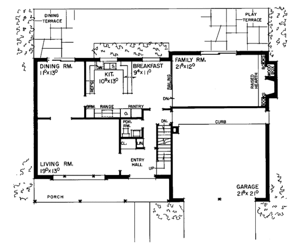 House Blueprint - Country Floor Plan - Main Floor Plan #72-565