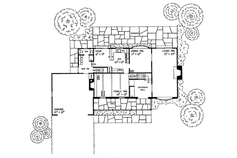 Dream House Plan - Floor Plan - Main Floor for Country House Plan #72-601 - 5 bed, 2.5 bath