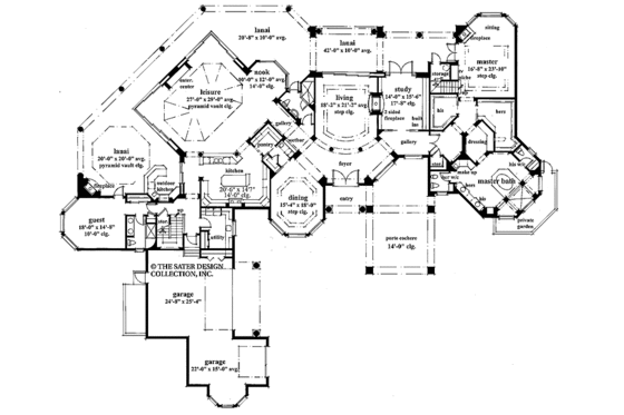 Floor Plan - Main Floor for Mediterranean House Plan #930-320 - 3 bed, 5 bath