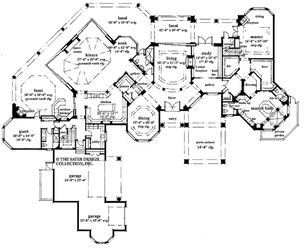 Architectural House Design - Mediterranean Floor Plan - Main Floor Plan #930-320