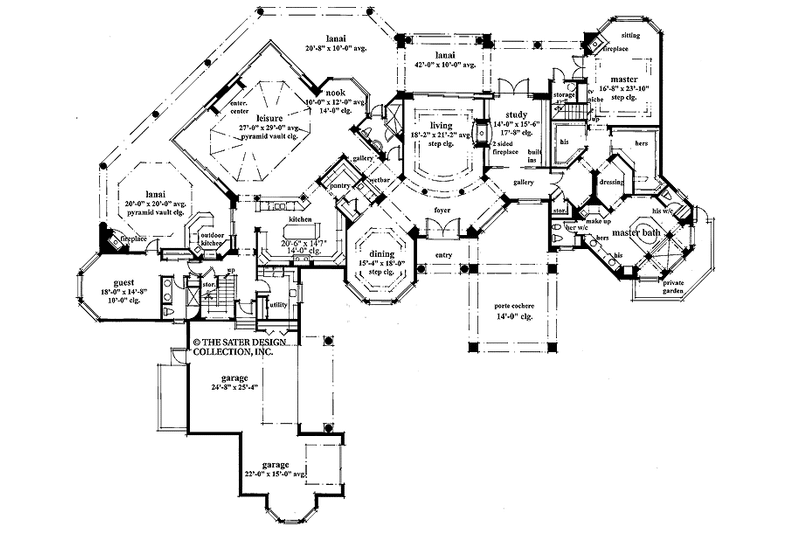 Home Plan - Floor Plan - Main Floor for Mediterranean House Plan #930-320 - 3 bed, 5 bath