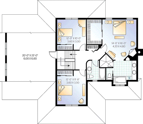 Dream House Plan - Traditional Floor Plan - Upper Floor Plan #23-378