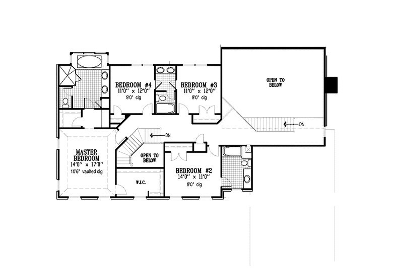 Home Plan - Floor Plan - Upper Floor for Colonial House Plan #953-33 - 4 bed, 3.5 bath