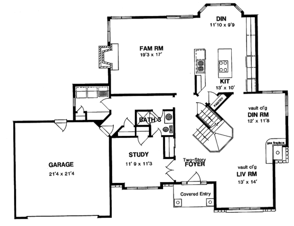 Home Plan - Traditional Floor Plan - Main Floor Plan #316-144