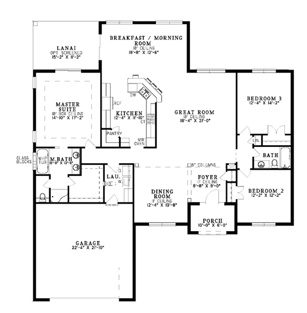 Home Plan - Mediterranean Floor Plan - Main Floor Plan #17-3082