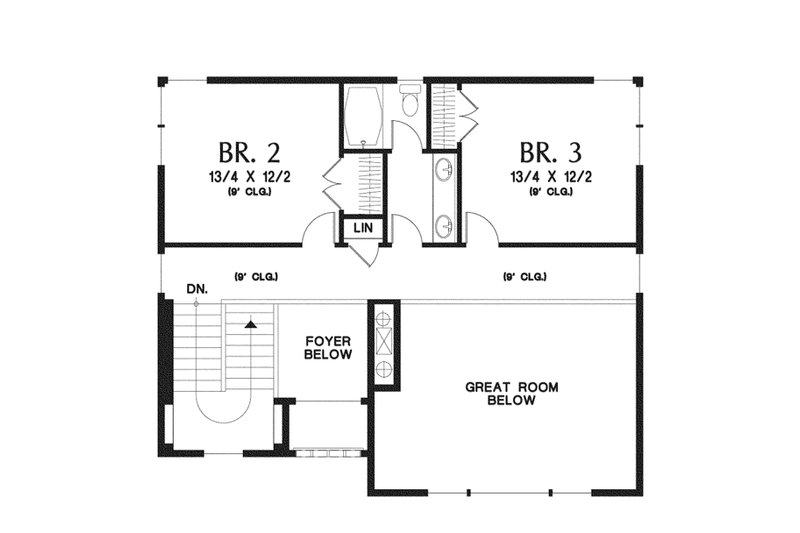 Home Plan - Floor Plan - Upper Floor for Craftsman House Plan #48-913 - 3 bed, 2.5 bath