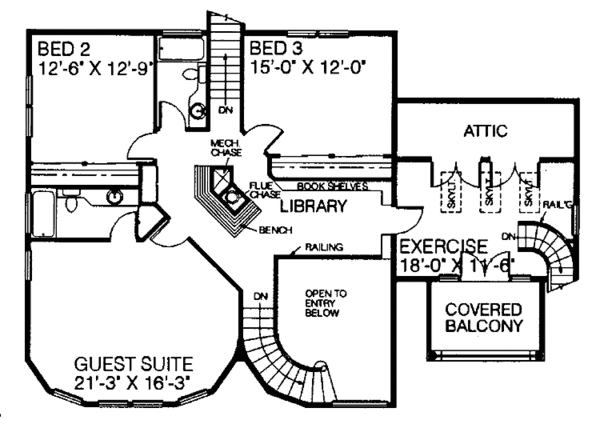 Home Plan - Country Floor Plan - Upper Floor Plan #60-723