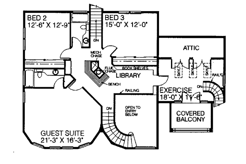 Home Plan - Floor Plan - Upper Floor for Country House Plan #60-723 - 4 bed, 4.5 bath