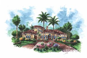 House Blueprint - Mediterranean Exterior - Front Elevation Plan #1017-103