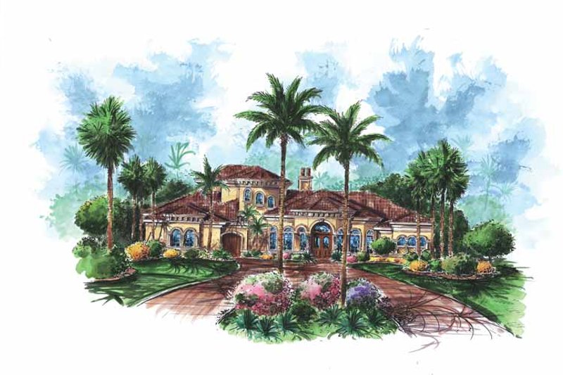 House Blueprint - Mediterranean Exterior - Front Elevation Plan #1017-103