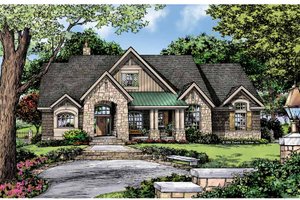 Exterior - Front Elevation 3 for Craftsman House Plan #929-875 - 3 bed, 2 bath