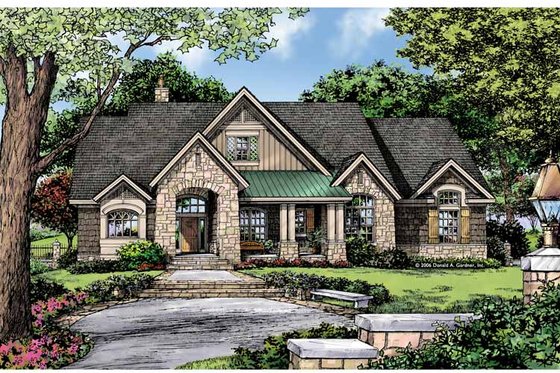 Exterior - Front Elevation 3 for Craftsman House Plan #929-875 - 3 bed, 2 bath