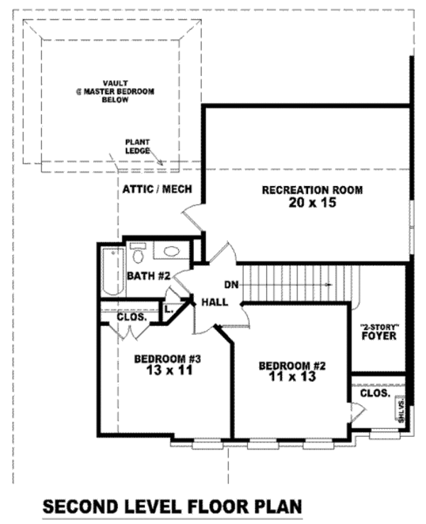 European Floor Plan - Upper Floor Plan #81-787