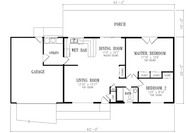 Dream House Plan - Adobe / Southwestern Floor Plan - Main Floor Plan #1-177
