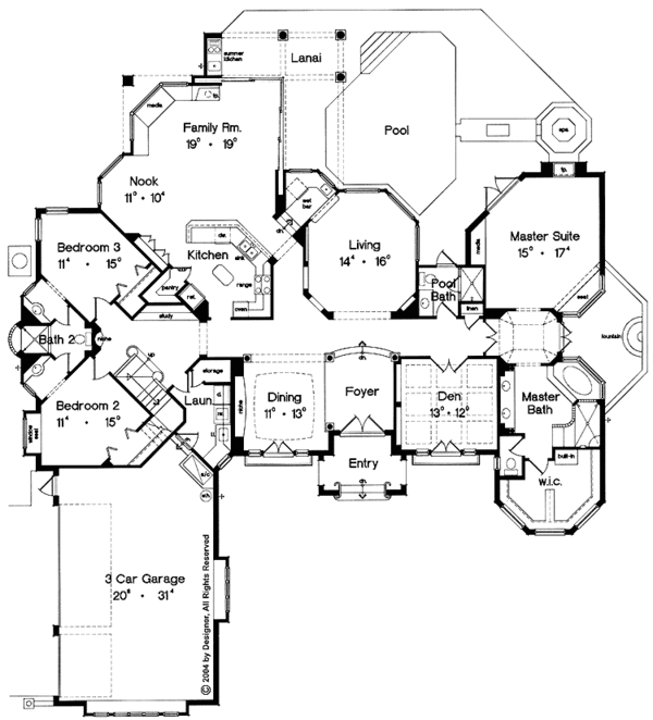 Dream House Plan - European Floor Plan - Main Floor Plan #417-629