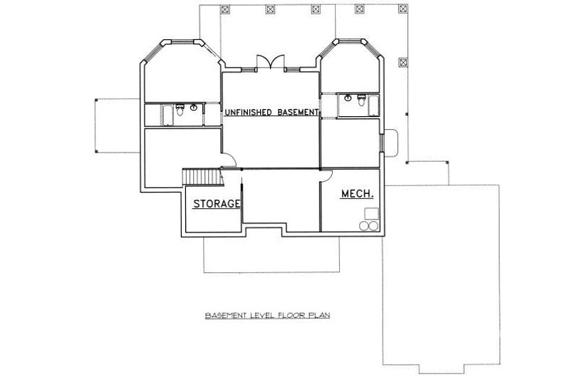 House Plan Design - Floor Plan - Lower Floor for Bungalow House Plan #117-569 - 1 bed, 1.5 bath