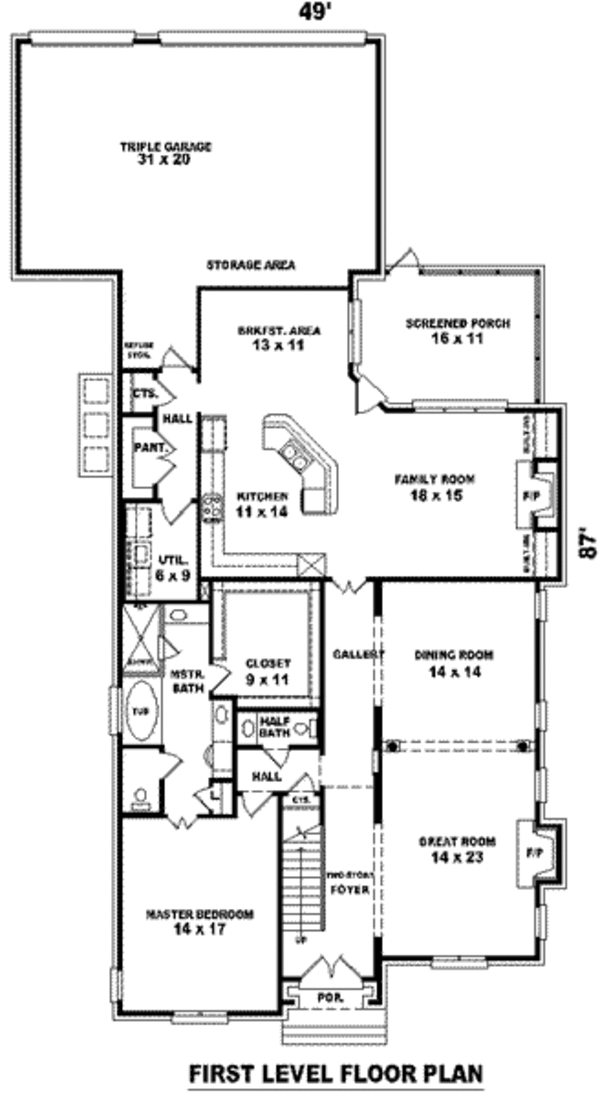 European Floor Plan - Main Floor Plan #81-1110