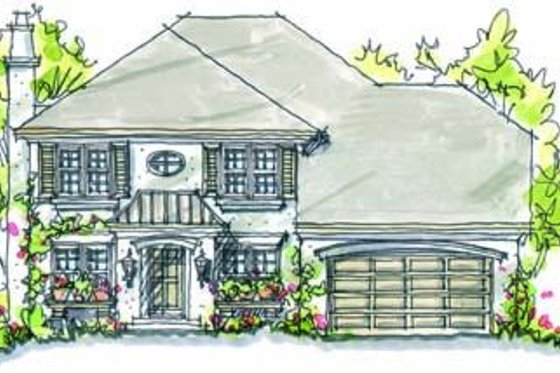 Exterior - Front Elevation 3 for Traditional House Plan #20-246 - 4 bed, 3.5 bath
