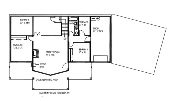 Craftsman Floor Plan - Lower Floor Plan #117-1007