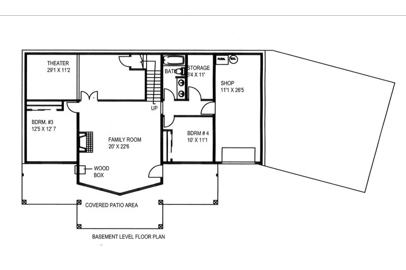 Dream House Plan - Floor Plan - Lower Floor for Craftsman House Plan #117-1007 - 4 bed, 3 bath