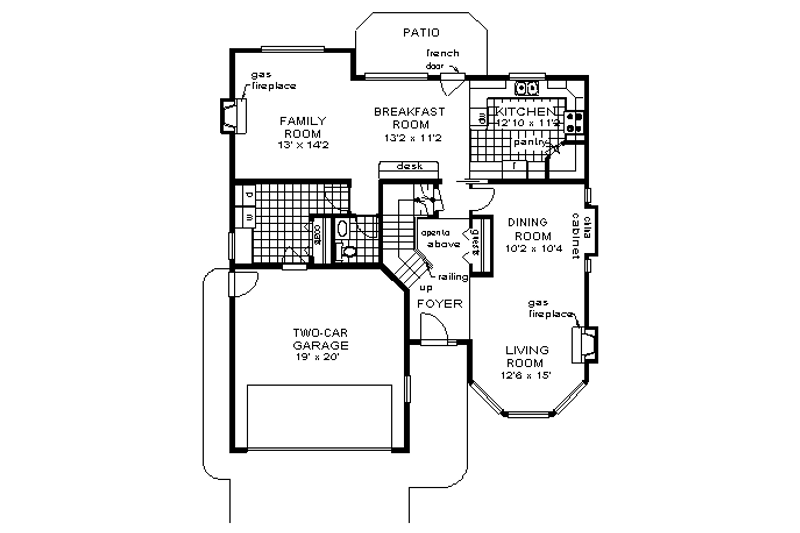 Dream House Plan - Floor Plan - Main Floor for Mediterranean House Plan #18-257 - 4 bed, 2.5 bath