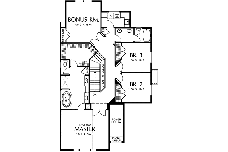 Dream House Plan - Floor Plan - Upper Floor for Traditional House Plan #48-888 - 3 bed, 2.5 bath