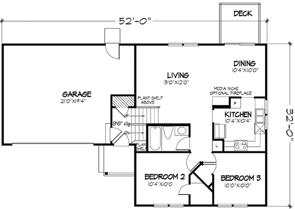 Home Plan - Traditional Floor Plan - Main Floor Plan #320-1448