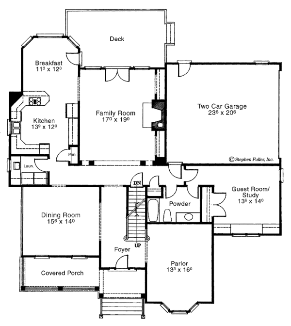 Dream House Plan - Country Floor Plan - Main Floor Plan #429-54