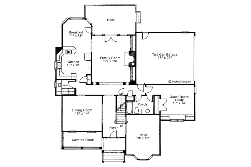 Dream House Plan - Floor Plan - Main Floor for Country House Plan #429-54 - 4 bed, 4 bath