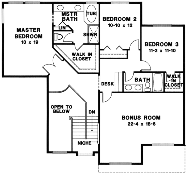 Dream House Plan - Country Floor Plan - Upper Floor Plan #966-46