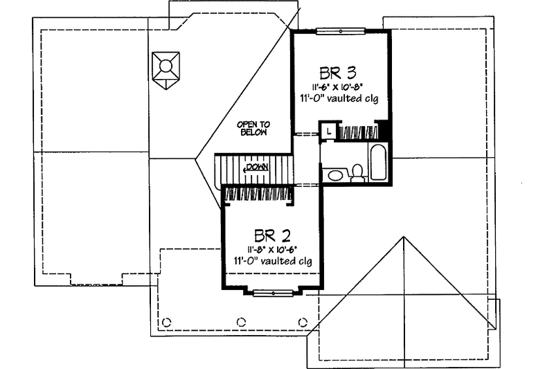 Home Plan - Floor Plan - Upper Floor for Country House Plan #320-558 - 3 bed, 2.5 bath