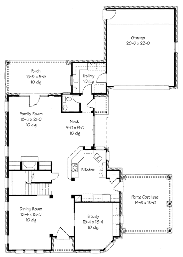 Dream House Plan - European Floor Plan - Main Floor Plan #410-3593