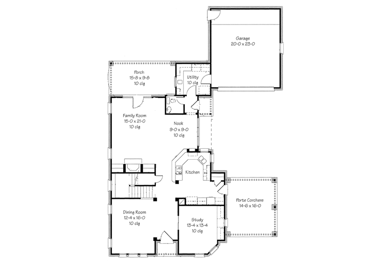 Dream House Plan - Floor Plan - Main Floor for European House Plan #410-3593 - 4 bed, 3.5 bath