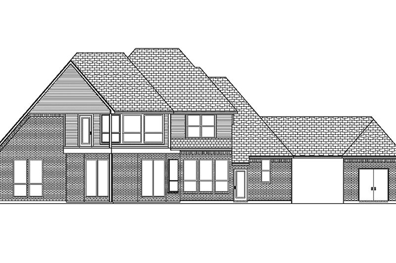 Home Plan - Exterior - Rear Elevation for Tudor House Plan #84-736 - 4 bed, 3 bath