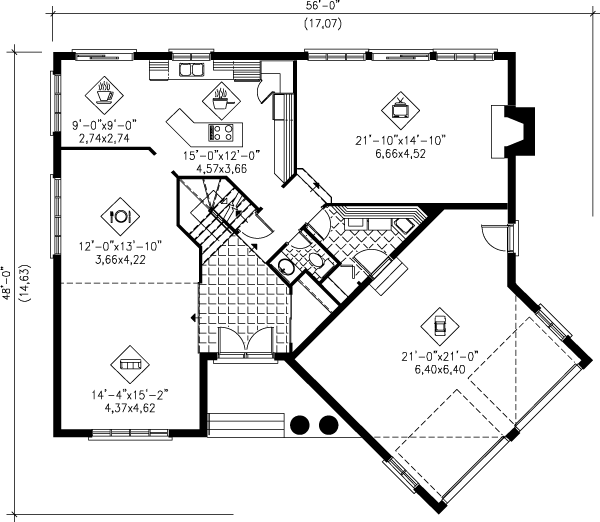 Traditional Floor Plan - Main Floor Plan #25-2109