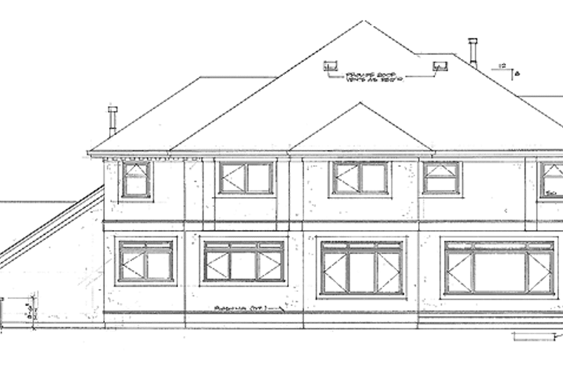 Home Plan - Exterior - Rear Elevation for Mediterranean House Plan #47-1017 - 4 bed, 4.5 bath